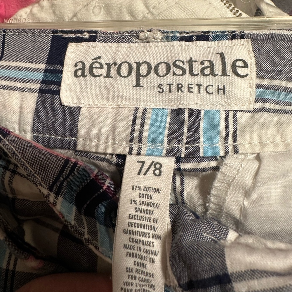 Aeropostale Stretch Plaid Shorts Size 7/8 - Picture 3 of 3